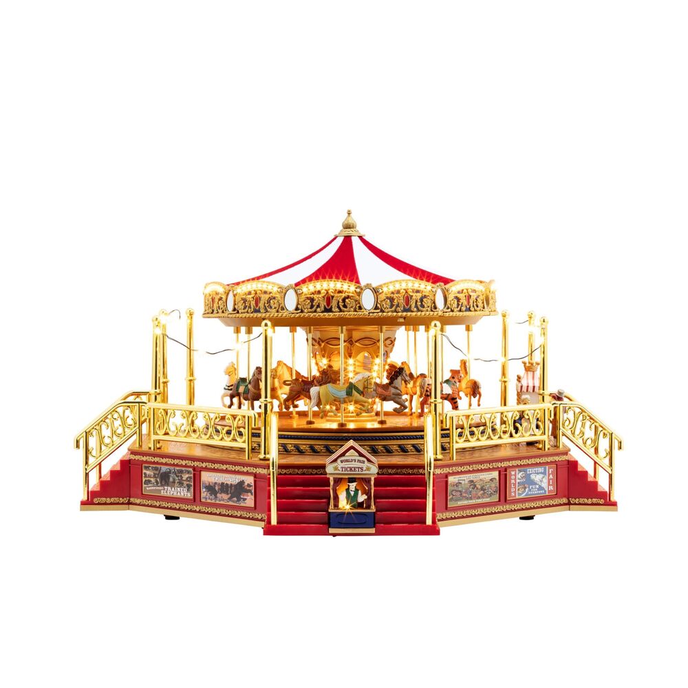 3379 Gold Label Animated and Musical Carousel, Christmas Decoration, LED